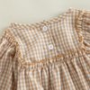 Douhoow Infant Baby Girl Plaid Romper Baby Sweatshirt Romper Ruffle Festival Clothes Fall Winter Outfits with Headband (Khaki plaid, 6-12 Months)