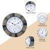 Lily's Home Hanging Wall Clock, includes a Thermometer and Hygrometer and is Ideal for Indoor and Outdoor Use, Faux-Slate (10 Inches)