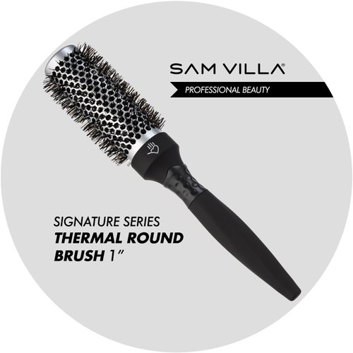 Sam Villa Signature Nylon & Boar Bristle Hair Brush Thermal Round Styling Brush