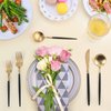 Matte Gold Silverware Set With Black Handle, LAZAHOME Stainless Steel Flatware Cutlery Set Service for 4, 20-Piece Kitchen Utensil Set Include Spoons And Forks Set, Dishwasher Safe.