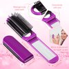 20 Pieces Travel Hair Brush Portable Folding Hair Brush with Mirror Mini Compact Hair Comb Collapsible Colorful Pocket Square Massage Brush for Family, School, Car, Bag