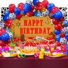 54Pcs Western Cowboy Birthday Party Decorations, Cowboy Happy Birthday Banner Backdrop Wild Western Cowboy Theme Balloons Arch Bandana Balloons Cowboy Birthday Party Supplies for Boys Girls Men Women