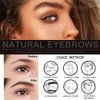 Eyebrow Stamp Stencil Kit, Long Lasting Eyebrow Stamp and Eyebrow Shaping Kit with 10 Reusable Eyebrow Stencils, 1 Spiral Brow Brushes, 1 Eyebrow Trimmer，DARK BROWN