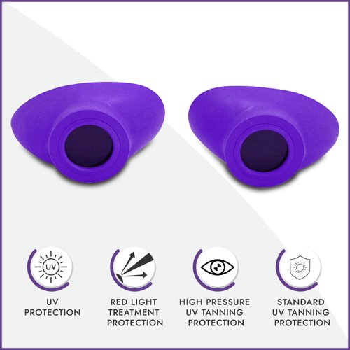 Super Sunnies Slim Flex UV Eye Protection, FDA Compliant Individual Tanning Goggles Eyeshields (Purple)