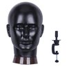 Newshair Bald Mannequin Head Male Wig Head Professional Cosmetology for Wig Making and Display Hat Helmet Glasses or Masks Display Head Model with Clamp Stand (Matte black)