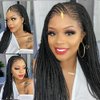 SIMBEAUTY Box Braided Wig For Black Women Side Parting with Baby Hair Synthetic Lace Front Braid Wigs Glueless Micro Cornrow Fully Hand Twist Braids Wig 26 Inch