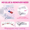FindLove 2 pairs Magnetic Lashes with Applicator Short Waterproof Magnetic Eyelashes Kit Natural Look Easy to Wear(XEM)