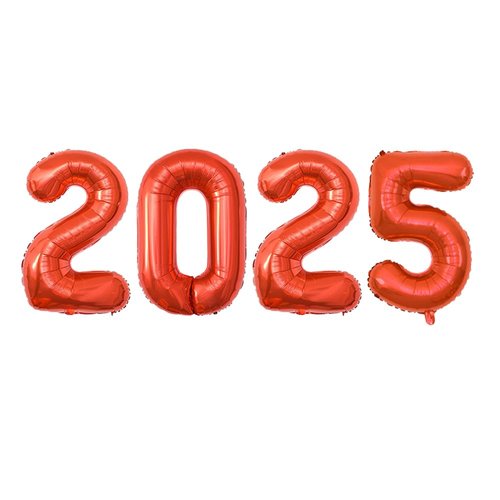 40 Inch 2024 Giant Foil Number Balloons for Happy 2024 New Year Eve Festival Party Supplies Graduation Decorations (2025 Red)