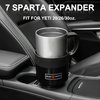 Seven Sparta 2 Pack Car Cup Holder Expander with Adjustable Base, Compatible with Hydro Flasks 32/40 Ounce, Compatible with Yeti Ramblers 20/26/30 Ounce, Other Bottles in 3.4"-3.8" (Black)