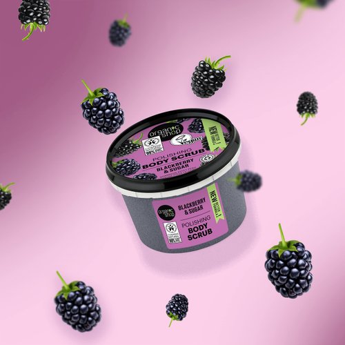 Organic Shop Blackberry & Sugar Hydrating & Exfoliating Body Scrub, 100% Vegan & Organic, Daily Exfoliant, Detox & Moisturizer, Body, Face, Hand & Foot, Intensive Care & Skin Toning. 250ml.