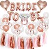 Bachelorette Party Decorations Kits-Rose Gold Bridal Shower Party Decor and Supplies-Bride to Be Balloons, Ring & Champagne Foil Balloons for Bridal Shower