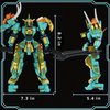 WULOBOOI Samurai Mech Warrior Building Toy Set for Adults, Green Dragon Battle Figure Robot with 2 Sword Building Bricks Kit, 321 Pieces Ninja Adventure Playset Gift Idea for Kids Ages 7 8-12