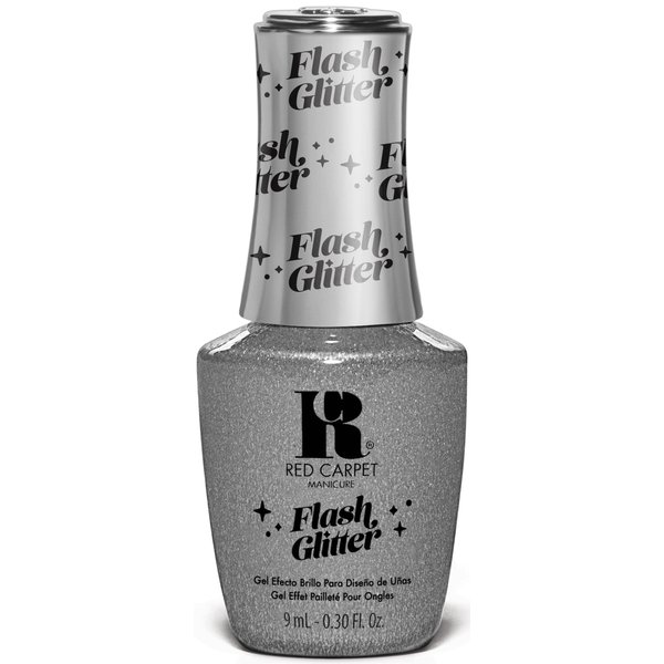 Red Carpet Manicure Fortify & Protect Silver Glitter Gel Polish for Strong, Healthy Nails - Infused with Vitamin A & Biotin - (Glitter In The Air) Led Nail Gel Color, 0.3 Fl Oz