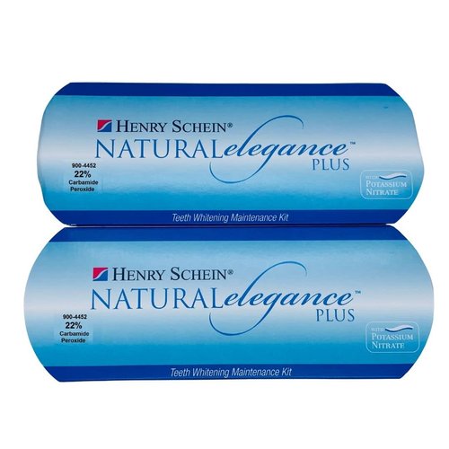 Natural Elegance® Plus 22% Carbamide Peroxide Mint Flavor Teeth Whitening Gel by Henry Schein, Two 3-ml Syringes, 2 Pack, Compare to Opalescence, Dramatic Professional Whitening, Reduced Sensitivity