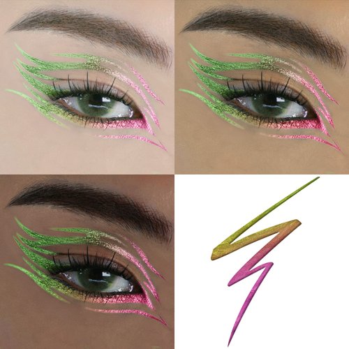 FOCALLURE Chameleon Liquid Eyeliner,Intense Color Shifting Eyeliner Pen,Metallic Multi-Reflective Finish,Sweatproof,Smudge-proof,Ultra-Fine Tip,ROSE GARDEN