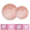 Rose Gold Party Supplies, Rose Gold Party Disposable Tableware Set 20 Party Plates 9" 20 7" Paper Plates 20 Napkins Tablecloth for Rose Gold Birthday Party Decoration Serves 20 Guests