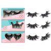 SY SHUYING 25mm Mink Lashes 3D Real Mink Eyelashes Fluffy Dramatic False Eyelashes 6D Wispy Long Thick Handmade Luxury Volume Strip Eye Lashes (3 Pairs, Doll Honey Queen)