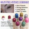 CAHIUYOA 2PCS Blue Red Body Glitter Stick Multiuse Glitter Gel for Face Body Hair Lip Eyes Glitter Makeup Stick Holographic Sequins Face Paint Hair Glitter Gel for Kids Women
