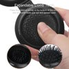 3-Pack Round Portable Folding Travel Hair Brushes with Built-in Mirror, Mini Hair Comb, Compact Size for Men, Women, and Girls