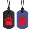 Xtra Tough Bear Claw Chew Necklace for Kids, Boys or Girls (2 Pack) - Chewing Necklace Teething Necklace Teether Necklace Chew Toys - Teething Toys Designed for Chewing, Autism Sensory Teether Toy