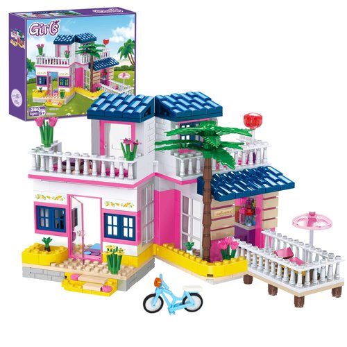 Tblicked Dream Girls Beach House Building Sets Friends Seaside Villa 360 Pieces City Family Playset Boys Vacation Hut Model Building Kit STEM Toys Gift for Kids Aged 6-12