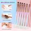 MAGIC ARMOR Nail Art Brushes Set,6PCS Professional Acrylic Nail Brushes for Acrylic Application Acrylic Powder Nail Extension and 3D Nail Carving Acrylic Brushes for Nail Salon DIY Size 4/6/8/10/12/14