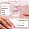 Bright Pink Press On Nails Short Oval,Xcreando Almond Fake Nails Glue on Nails Short,Acrylic Nails Press ons,Gel Nails False Nails Short,Stick on Nails for Women and Girls in 24 PCS