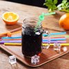 100 Pcs Colorful Plastic Long Flexible Straws.(0.23''diameter and 10.2"long)