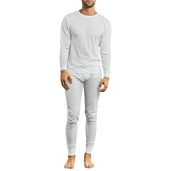 Knocker Men's 2pc Long Thermal Underwear Set White