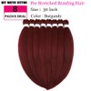 Pre stretched Braiding Hair 30 Inch 8 Packs Professional Hair Extensions Synthetic Braid Hair Crochet Braids Soft Yaki Texture Hot Water Setting(30",burgundy)