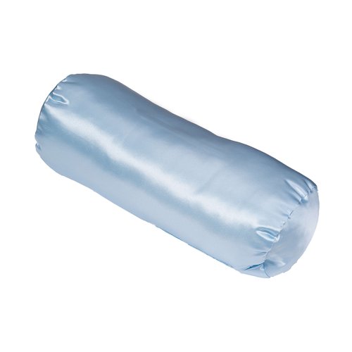MABIS Cervical Roll Neck Support Pillow for Spine and Neck Pain Relief, Blue Satin