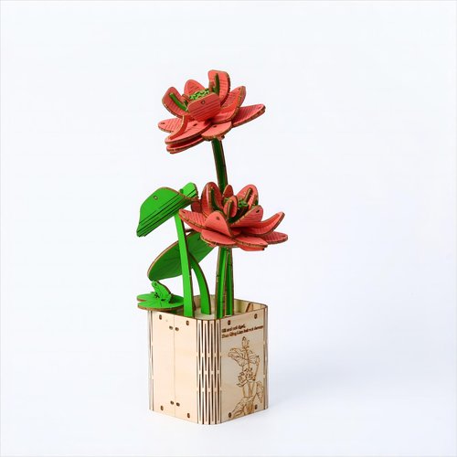 BENNAMA 3D Wooden Puzzles Gardening Series Lotus Model Building DIY Science Kit Birthday for Adults & Teens to Build Combination