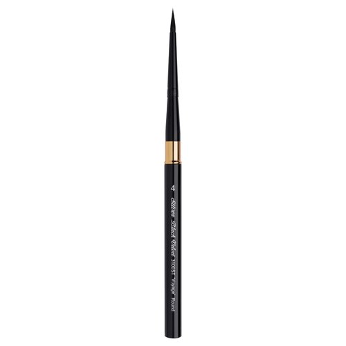Silver Brush Limited 3100ST4 Black Velvet Voyage Travel Round Paint Brush for Watercolor, Detail and Line Brush, Size 4, Short Handle