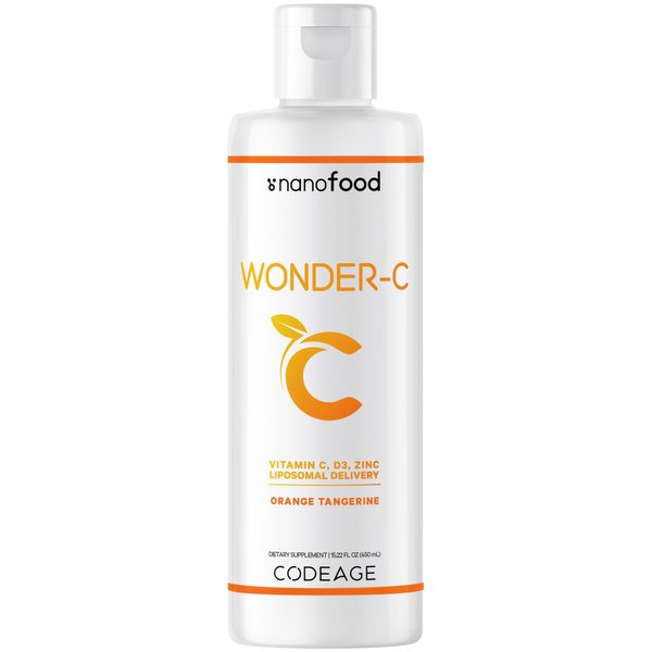 Codeage Liquid Vitamin C 1000mg, Vitamins D3, E & Zinc, Rose HIPS, Quercetin, Echinacea, Vegan Liposomal Vitamin C Supplement, Non-GMO, 16 fl oz