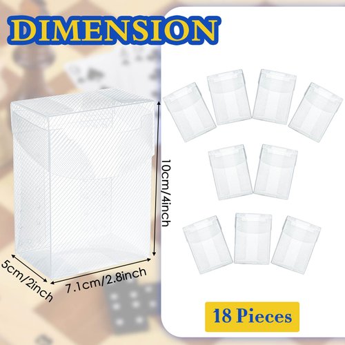 Deekin 18 Packs Deck Cards Box Trading Card Storage Box Playing Card Case Card Carrying Case for Family Party Games Supplies (Clear,4 x 2.8 x 2 Inch)