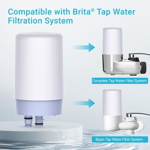AQUA CREST Alkaline Faucet Filter Replacement, Increase PH, Replacement for Brita® Faucet Filter, Brita® 36311 On Tap Water Filtration System, Brita® FR-200, FF-100 Replacement Filter, Pack of 3