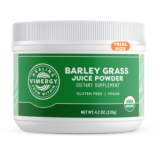 Vimergy USDA Organic Barley Grass Juice Powder, Trial Size, 30 Servings – Super Greens Powder Contains Iron, Vitamin C, & Vitamin E – Non-GMO, Gluten-Free, Vegan & Paleo – Daily Greens Booster (120g)