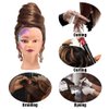 CZFY Cosmetology Mannequin Head with 100% Real Human Hair and Adjustable Stand 22-24” for Braiding Hair Styling Training Hairart Barber Hairdressing Fashion Salon Display (Blonde)