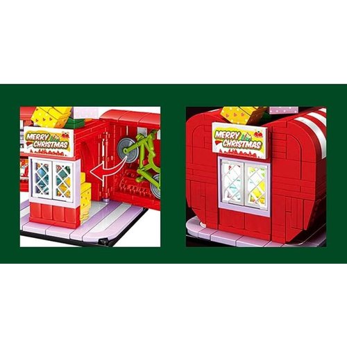 General Jim's Christmas Apple House Fun and Colorful Shop 335 Piece Modular Building Blocks Brick Playset or Model or Decoration Comes with Light Kit Fun for Teens and Adults