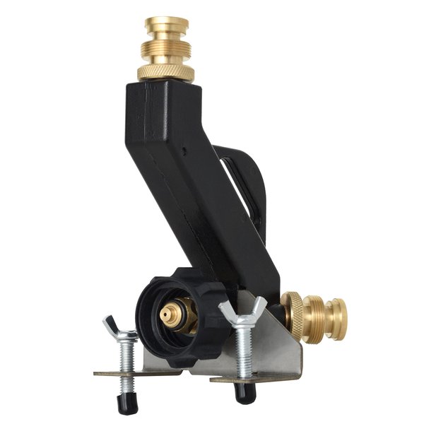 Flame King FK-DTMINI Mini 3-Port Distribution Tree for Camping, Connects 1-lb Appliances to a Standard Propane Tank, Perfect for Lanterns, Stoves, Heaters, and Grills, Black & Gold