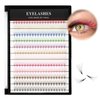 12Rows 240Pcs 10D Colorful Individual Premade Fans False Eyelashes Mixed 12 Colors Volume Eye Lashes Extensions Makeup Cluster Eyelashes 8/10/12/13/14/15/16mm Available (15MM)