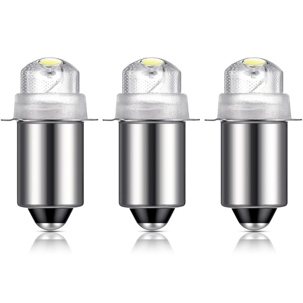 Honoson 3 Pieces Flashlight Bulb 55-Lumen 4.5 Volt Led Krypton Replacement Bulb Flashlight Bulbs for Flashlight Torch with 10 Year Lifespan, 41-1644 Krypton Flashlight Bayonet Base LED Bulb