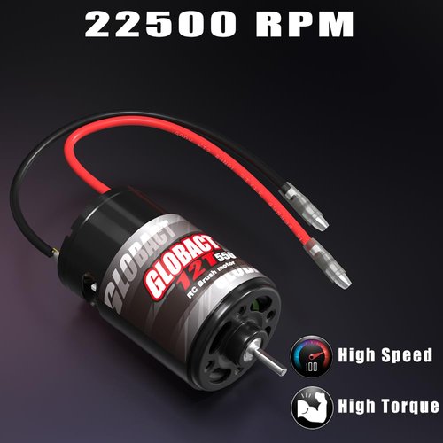 GLOBACT RC Motor 550 12T Brushed Motor for 1/10 Slash ARRMA Granite Senton Axial Redcat HSP HPI Wltoys Kyosho