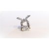 Small shiny silver metal butterfly hair claw clip with crystals