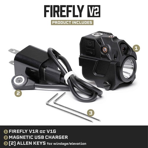 Tacticon Firefly V2 Flashlight Laser Sight | Strobe Function | Combat Veteran Owned Company | Pistols | Rifles | 220 Lumens | Magnetic Charging for Handgun Pistol Hand Gun | Gun Light