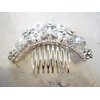 Generic Crystals, pearls and flowers silver hair comb barrette clip bridal clip, 1