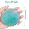 2 pcs Nail Polish palettes Resin Nail Art Palette Golden Edge Gel Nail Polish Holder Nail Tray,Makeup Display Board Cosmetic Mixing Tools (Pink and Green)