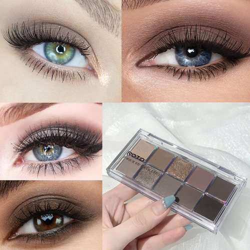 KARNAR 10 Colors Eyeshadow Eye Shadow Palette Makeup - Matte Naked Eye Shadow, Ultra-Blendable, Naturing-Looking, Long Lasting, Cement Color Neutral Nudes Eye Shadow Palette Suitable for Women.
