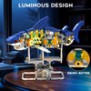 INSOON Mechanical Shark Building Set with LED Light, 687 PCS Movable Ocean Animal with Display Stand, Sea Fish Building Block Toy, Home Decor Gift for Adults Teens Kids Boys Ages 12+