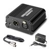 Aokeo 1-Channel 48V Phantom Power Supply with Adapter, Bonus+XLR 3 Pin Microphone Cable for Any Condenser Microphone Music Recording Equipment